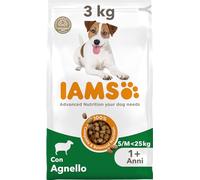 IAMS Cibo secco per cani adulti piccola/media con agnello, 3 kg | Crocchette per cani da 1 anno | Per razze piccole e medie | Alimento secco con agnello