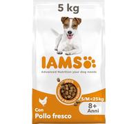 IAMS Cibo secco per cani di taglia piccola e media con pollo fresco, 8+ anni, 5kg, Razze Piccole & Medie (sotto i 25 kg)