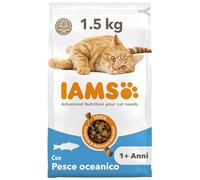 IAMS Cibo secco per gatti da 1-6 anni con pesce, 1,5 kg | Crocchette per gatti | Alimento secco completo e bilanciato | Con Omega-3 e Omega-6 per pelle sana e pelo lucido