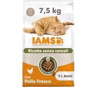 IAMS Cibo secco per gatti senza cereali - Crocchette con pollo, 7,5 kg | Alimento secco per gatti da 1 anno | Proteine animali per muscoli forti | Senza cereali | Con Omega 3 & 6