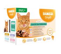 IAMS Delights Adult in Salsa 12 x 85 g Alimento umido per gatti - Sapori di Terra e Mare