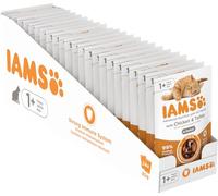 IAMS Delights Cibo umido per gatti con pollo e tacchino in salsa - cibo umido completo per gatti adulti, 24 x 85g buste