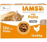 IAMS Delights Senior cibo umido per gatti - Multipack con pollo in gelatina, cibo umido di alta qualità per gatti anziani dai 7 anni in su, 12 x 85 g
