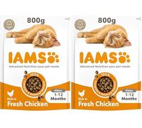 IAMS for Vitality Cibo secco con pollo fresco specifico per gattini, 800 g (Confezione da 2)