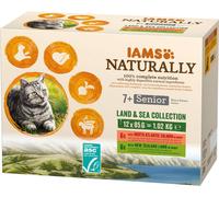 Iams Naturally Senior Cat Busta Multipack 12x85G Land & Sea Collection MIX CARNE E PESCE