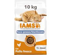IAMS Poco grasso/Sterilizzato - Cibo secco per gatti adulti, 10 kg | Crocchette per gatti da 1 anno | Per gatti sterilizzati | Contiene meno grassi | Per controllo del peso | Con pollo fresco