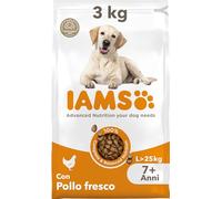 IAMS Senior cibo secco per cani con pollo - Cibo secco per cani anziani a partire da 7 anni, adatto a cani di taglia grande, 3 kg