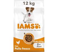 IAMS Senior cibo secco per cani con pollo - cibo secco per cani anziani dagli 8 anni in su, adatto a cani di piccola e media taglia, 12 kg