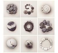 Ian Winstanley Howard Shooter - Stampa su tela, motivo: cuori rossi e bianchi, multicolore, 40 x 40 cm