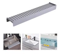 iAnomla Protezione per Lavello in Silicone per Lavello da Cucina, Protezione per il Bordo del Lavello Quarzo da 20" 51 cm, Supporto per Spugna Paraspruzzi per Vasca da Cucina, Grigio