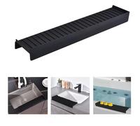 iAnomla Silicone Sink Edge Protector, 20" 51cm Multifunzione Accessori per Lavello da Cucina, Protezioni per Lavello Porta Spugna per Bagno Paraspruzzi, Protezione Piano di Lavoro Quarzo, Nero