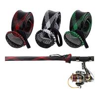 Ianulus Copertura per Canna da Pesca, 3 Pezzi Copertura Protettiva per Canna da Pesca, Copri Canna da Pesca Intrecciato con Cordino, Regolabile per Evitare Che la Canna da Pesca Si Graffi (3 Colori)