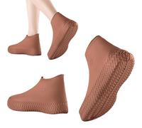 Ianulus Copriscarpe Impermeabili, Materiale in Lattice Copri Scarpe per Pioggia, Copriscarpe in Gomma Antiscivolo, per Pioggia, Neve, Spiagge del Deserto, Strade Fangose (Marrone Rossastro, M)