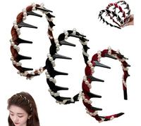 IAOPNOWB Fascia for Capelli Vintage Con Teschio Alto E Perle Artificiali,accessori per capelli alla moda con strass,eleganti fasce antiscivolo con perle,accessori for capelli classici e retrò