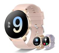 Iaret Smartwatch Donna Chiamata Bluetooth e Risposta Vivavoce, Smart Watch con Lettore Musicale Cardiofrequenzimetro SpO2 Sonno Calorie Notifiche Messaggi per Android/iOS (Rosa)