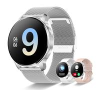 Iaret Smartwatch Donna Chiamata Bluetooth e Risposta Vivavoce, Smart Watch con Lettore Musicale Cardiofrequenzimetro SpO2 Sonno Calorie Notifiche Messaggi per Android/iOS (Argento)