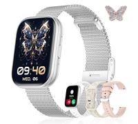 Iaret Smartwatch Donna, Regalo con 4 Cinturini e Charm, Orologio con Display HD da 1,75", Chiamate Bluetooth, Monitor Frequenza Cardiaca SpO2 Sonno, 120+ Modalità Sport, Compatibile con Android iPhone