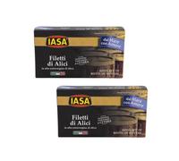 Iasa® | Filetti Alici Olio Extravergine Oliva | Alici Salate Lavorazione Cetara - 2 x 45 Gr