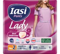 IASI Pants LADY, 12 Mutande Assorbenti Donna monouso, Assorbenza PLUS,