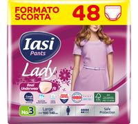 IASI Pants LADY, 48 Mutande Assorbenti Donna monouso, Assorbenza PLUS,