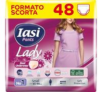 IASI Pants LADY, 48 Mutande Assorbenti Donna monouso, Assorbenza PLUS, Taglia S, 48 Unità