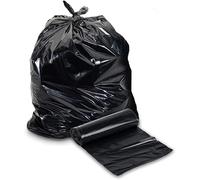 IB KOOT Confezione da 50 sacchetti per la spazzatura extra resistenti da 75 l, sacchetti per la spazzatura in plastica nera, ultra resistenti alle perdite, materiale riciclato al 100%, ideali per