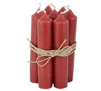Ib Laursen - Candele corte - rosso - tempo di bruciatura: 4,5 ore - set di 6