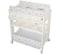 ib style® ISA Fasciatoio con vasca da bagno | cambia-bambini mobile | con rulli | 4 disegni | My little Farm - color