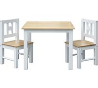 ib style® - LUCA Set di mobili per bambini | 3 combinazioni | legno massello | testato per la sicurezza | Tavolo + 2 sedie