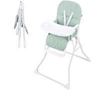 ib style Seggiolone Baby Leno - Compatto, pieghevole, con tavolo da pranzo, cintura di sicurezza a 5 punti, per bambini che possono sedersi fino a 3 anni (15 kg), menta