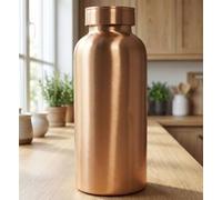 IBA Indianbeautifulart Borraccia in rame da 2000 ml, con sacchetto di iuta, design semplice, a prova di perdite, leggera e autentica, bottiglia ayurvedica, realizzata a mano in puro rame