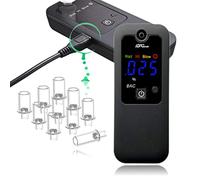 iBACheck Etilometro Portatile con Display a LED. Alco Test Ricaricabile a Basso consumo energetico. Alcool Test Compatto e Facile da Usare (Nero)