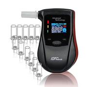 iBACheck Etilometro Portatile con sensore a semiconduttore, Etilometro Digitale Ricaricabile con Funzione prelert, Alco Test con 4 unità di Default E 10 Ricordi (12 Bocchini)