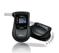 iBACheck Etilometro Portatile con sensore a semiconduttore, Etilometro Digitale Ricaricabile con Funzione prelert, Alco Test con 4 unità di Default E 10 Ricordi (6 Bocchini)
