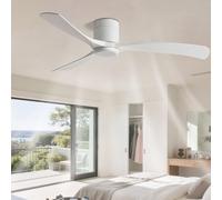 IBalody Ventilatore da soffitto a incasso senza luce Moderni ventilatori da soffitto a basso profilo con telecomando 6 velocità Ventilatore da soffitto senza luce per camera da letto Ristorante Patio