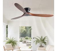 IBalody Ventilatore da soffitto in Legno Senza luci Ventilatori da soffitto ad Incasso con Telecomando a 6 velocità Ventilatore da soffitto Moderno Senza Luce per Camera da Letto Patio Interno