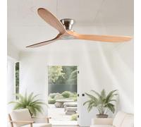 IBalody Ventilatore da soffitto in legno senza luci Ventilatori da soffitto ad incasso con telecomando a 6 velocità Ventilatore da soffitto moderno senza luce per camera da letto Patio Interno