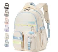 ibalulu Zaino per la scuola per adolescenti e ragazze, 30 l, zaino per la scuola per ragazze e ragazzi 3° - 5° classe, grande zaino per scale medie e superiori, zaino casual per bambini con corda di