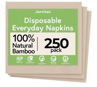 Ibambo Confezione da 250 tovaglioli in bambù per tutti i giorni, a 2 veli, ecologici, per pranzo e cena, tovaglioli in bambù per eventi e occasioni, 16,5 x 16,5 cm, tovaglioli compostabili per sala da