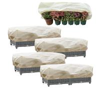 iBamso Riparo delle Piante d'inverno, Coprivaso Rettangolare Protegge Le Piante da Balcone e Davanzale dal Gelo, Telo Antigelo Piante per Piante con Coulisse alle Due estremità- 4Pcs 100 x 45 x 40 cm