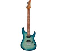Ibanez AZ24S1F - Chitarra elettrica standard a 6 corde, per destrorsi, con manico in acero tostato e tastiera Jatoba, colore: turchese trasparente