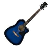 IBANEZ PF15ECE Blue Sunburst Chitarra Elettroacustica Acustica Elettrificata ...