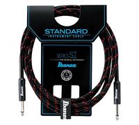 Ibanez si10-bw 3 m 2 connettori dritti Standard cavo strumento in tessuto, colore: nero/vino rosso