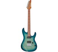 Ibanez AZ24S1F - Chitarra elettrica standard a 6 corde, per destrorsi, con manico in acero tostato e tastiera Jatoba, colore: turchese trasparente