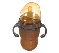 ibasenice 1 Pc biberon allattamento borraccia new born Maneggevole borraccia flessibile broun the child alimentatore a bocca larga alimentatore per neonati Gel di silice Coffee