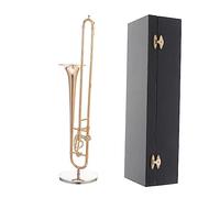 ibasenice 1 Pc Modello Di Trombone Modello Di Display a Trombone Ornamento Decorativo Per Piccolo o Casa Delle Bambole Ornamenti Per Bambini Bambino Artigianato Rame