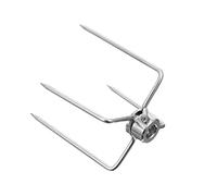 ibasenice 1 Pezzo spiedo per barbecue in acciaio inossidabile girando forchetta arrosto di carne spiedino di girarrosto strumento per barbecue grill rosticceria forchette di carne Argento