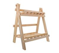 ibasenice 1 Pz Portafiori in Legno Massello Cremagliera Scaffale per Vasi Supporto Porta Piante da Giardino Mensola per Piante da Giardino Portavasi da Giardino Khaki di Legno