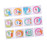 ibasenice 1 Set adesivi per primo selvaggio adesivi mensili per carte neonato pop album neonata Sticker mensili bebè adesivo mese neonato puntello fotografico neonato carta
