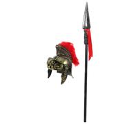 ibasenice 1 set di elmo da cavaliere medievale: cappello da guerriero romano per travestimenti - berretto da soldato, accessori per costume medievale per Halloween e cosplay (dorato)